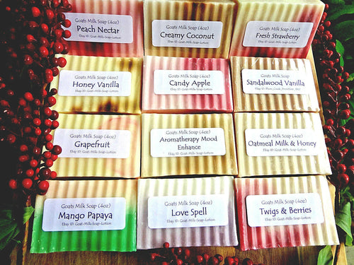 Goats Milk Bar Soap 4 oz Highly Scented (150 Scents) 